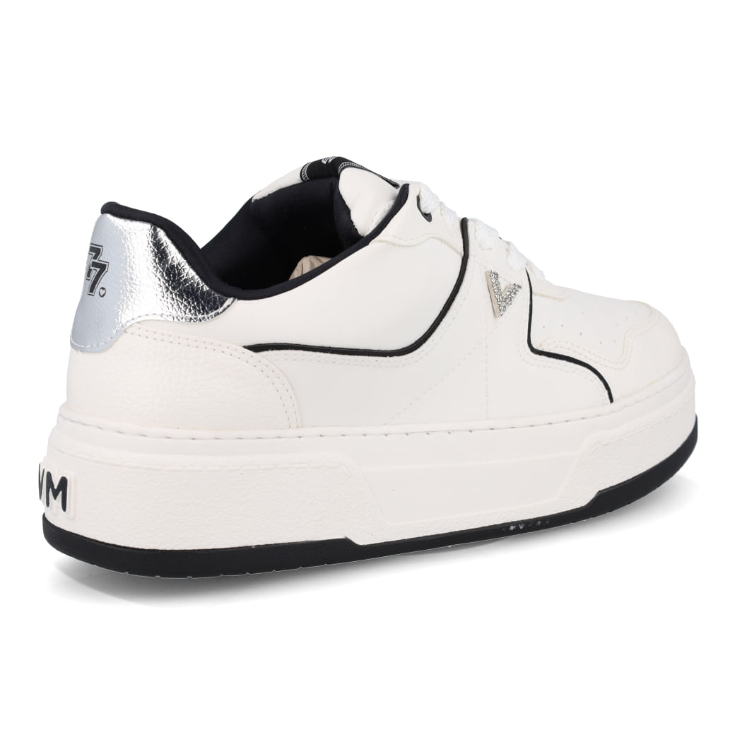 Via Marte Tenis Casual 223007-01 Branco-Milk-Preto-Prata New Floater-Napa-Napa-Metal Dakar_6_999999992675562_30